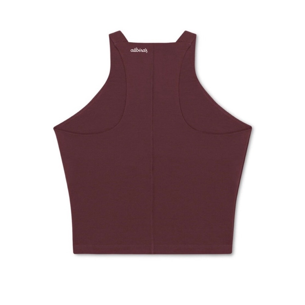 NWOT Allbirds Women's Natural Run Form Tank Maroon Wine Red Long Crop Active - Picture 5 of 8